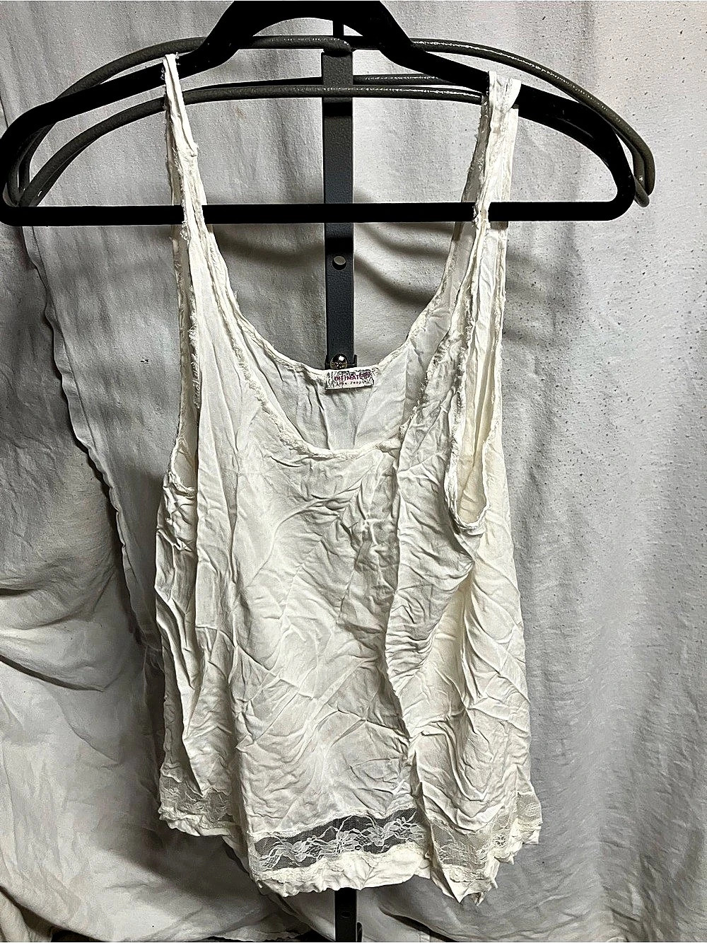 Intimately Free People White Lace Trim Tank Top